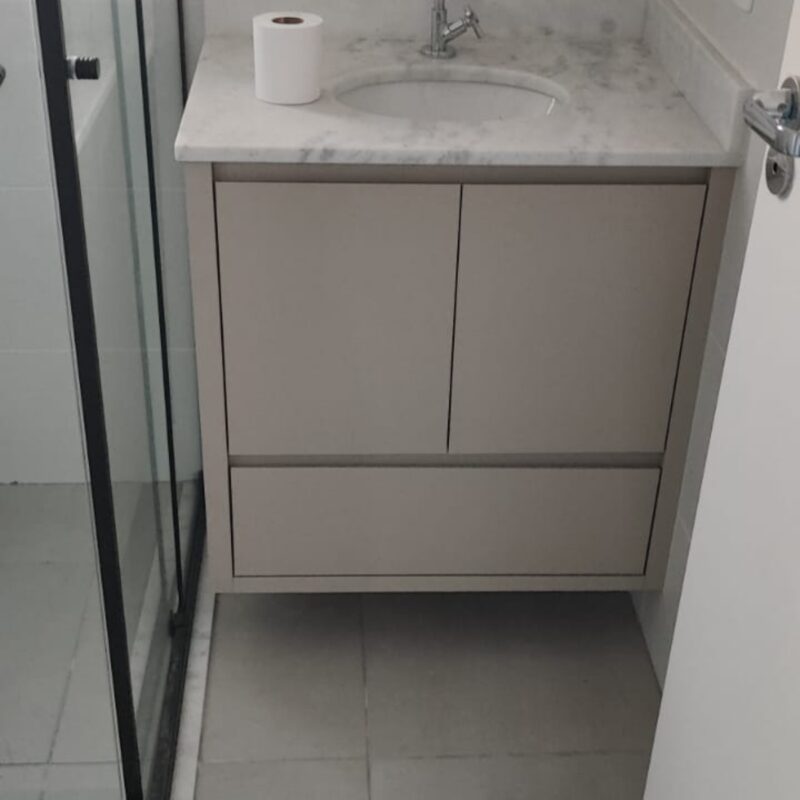 Gabinete para Banheiro – Cinza Puro